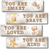 MJSXY Bear Nursery Wall Decor,Wooden Bear Wall Art for Baby Boy,4PCS Cute Boy