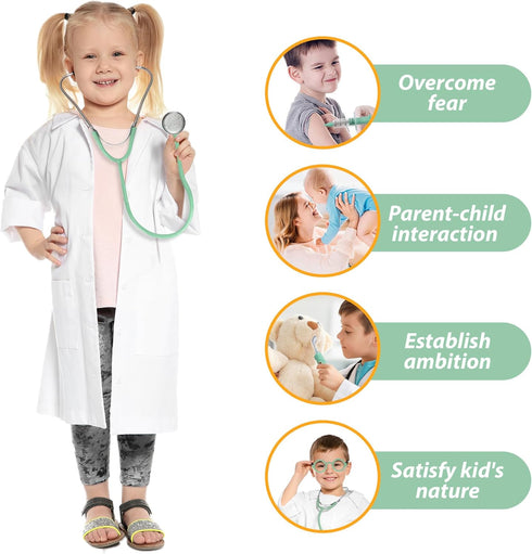 8 Playset 3 4 5 6 Phobby Kids Doctor Kit, Pieces Toddlers Doctor with Medical Storage Bag & Real Stethoscope, Pretend