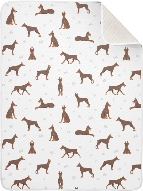 KICPOAY Doberman Pinscher Dogs Baby Swaddle Blanket for Boys and Girls, Muslin Baby
