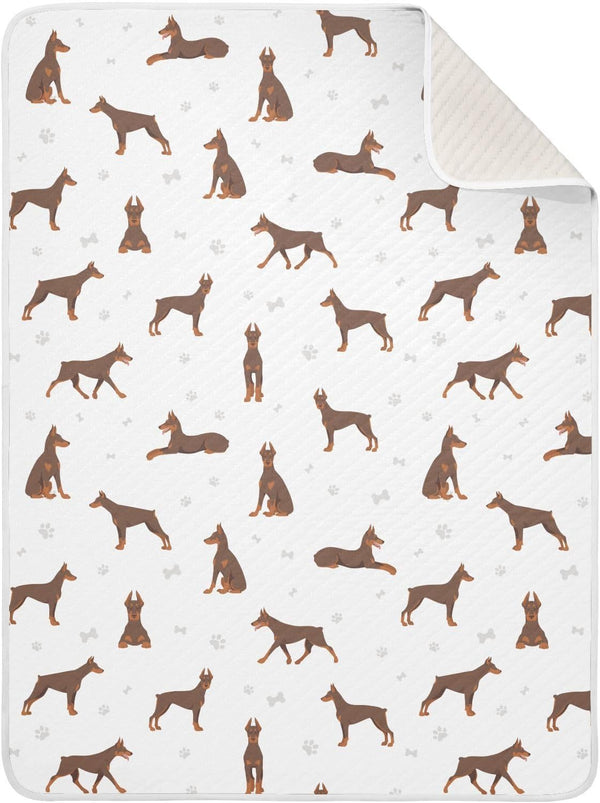 KICPOAY Doberman Pinscher Dogs Baby Swaddle Blanket for Boys and Girls, Muslin Baby