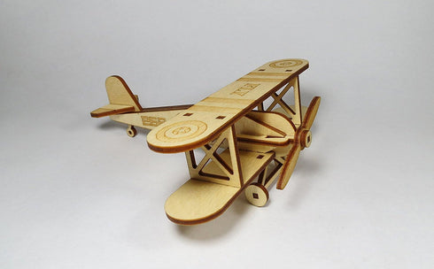 StonKraft Wooden 3D Glider Aeroplane Retro Plane Model - Easy to Assemble Home Decor, Construction Toy, School Project