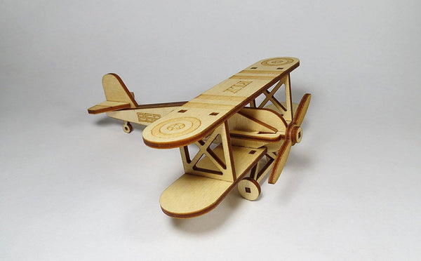 StonKraft Wooden 3D Glider Aeroplane Retro Plane Model - Easy to Assemble Home Decor, Construction Toy, School Project