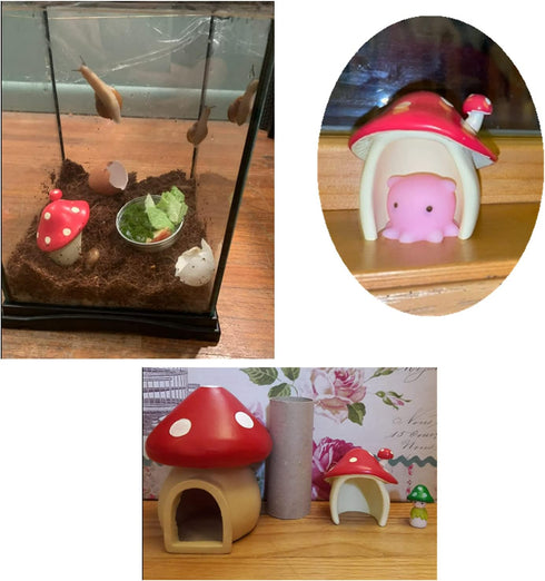 YEYILILINHONG Miniature Mushroom House Fairy Garden Resin Ornament Micro Landscape Molds for Tabletop Dollhouse Bonsai