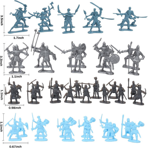 Yoyoom Set, playset Set Army Men Action Figures Toy Soldiers Medieval Castle Small Soldiers Military Toy, Plastic Army
