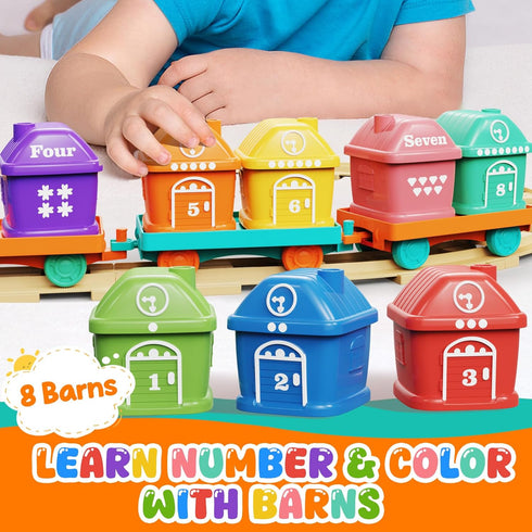 1-2-3, Set 2-4 1 2 3 Counting 1 2 3 Toddler Boy Girl Toys Train for Toddlers with Music & Light, Toys for Year Old Boy