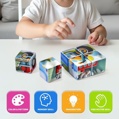 1.65 inch 3D 3-5, Pairez Toys Magnetic Tiles Building Blocks, Magnetic Cubes Toys, STEM Learning Educational Cars