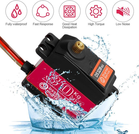Beffkkip 30KG 180 Digital servo high Torque Full Metal Gear Waterproof, Suitable for RC Model Remote Control car with a