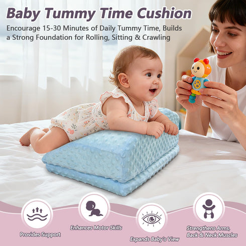 Tummy Tummy Time Pillow Colic & Gas Baby Relief for Newborns Reflux, Infant Time Prop Shoulder Support Neck Strength