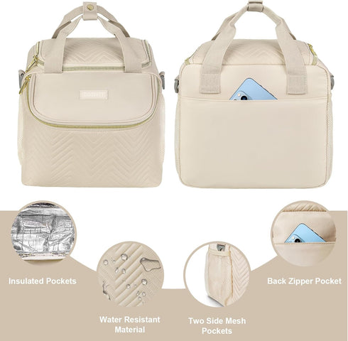 ZIOZERTT Momcozy/Eufy/Elvie/Willow/Medela Pack 6 9 Wearable Breast Pump Bag,Breastmilk Cooler Travel Bag Compatible
