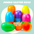 24 6 Inches JOYIN Pcs Large Plastic Easter Eggs, Colorful Jumbo Eggs Fillable for Easter Themed Hunt Basket Stuffers
