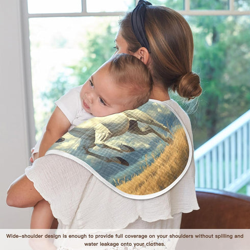 YEGAME Set 1 11 22 Inch Muslin Baby Burp Cloths of - Horse Super Absorbent Cotton Burping Rags Soft Baby Washcloths
