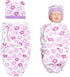 Set 17-22 inch Reborn Doll Accessories Receiving Blanket for Reborn Baby Doll Clothing Adjustable Swaddle Blanket Hat