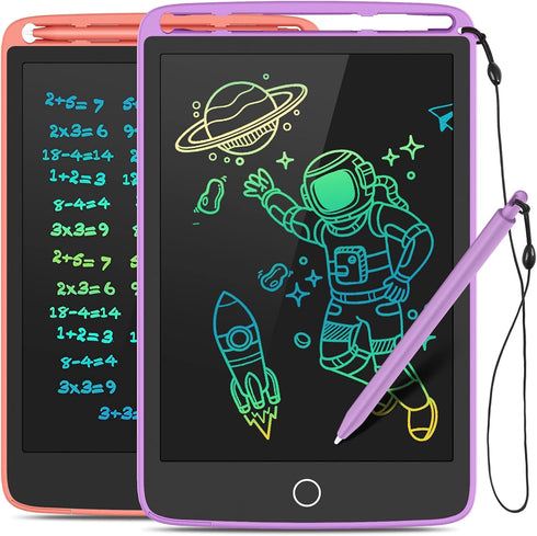 2 Pack LCD Writing Tablet, Colorful Screen Doodle Board 8.5 Inch for Kids, Learning Toys Birthday Gifts for 3-6 Year