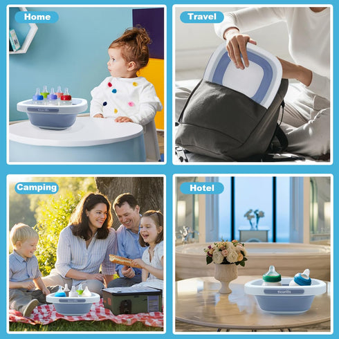 ticurills Collapsible Baby Bottles Wash Basin, Ideal Gifts for Baby & Moms, Multi-Purpose Wash Basin for Babies Bottles