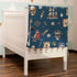 Ocean Pirate Ship Skull Parrot Palm Trees Baby Blanket, Nautical Nursery Receiving Blankets for Boys 30x40