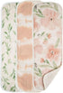 Crane Baby Muslin Baby Burp Cloths, Lightweight Absorbent Burp Cloth, Pink Floral,