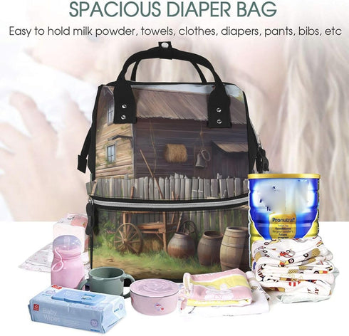 HEBSDFG Backpack Santa Claus prin Prints Changing Bag Baby Diaper Bags for Mom Dad, Waterproof Nappy Rucksack