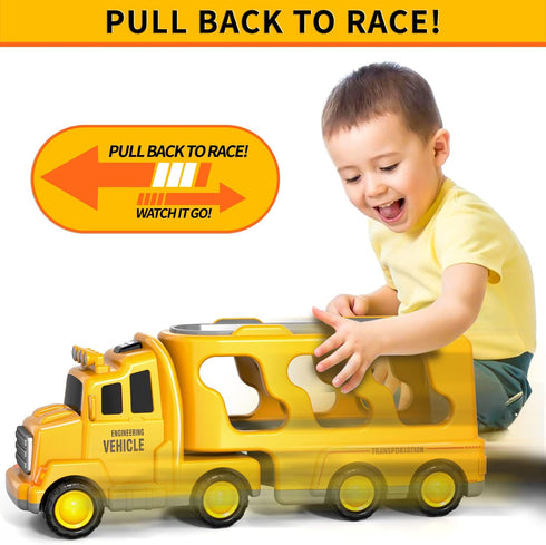 Bennol 5 in 1 Toddler Boy Toys for 1-5 Year Olds, Construction Car Truck Toys for Boys Ages 1-3, 3-5 Birthday Gifts