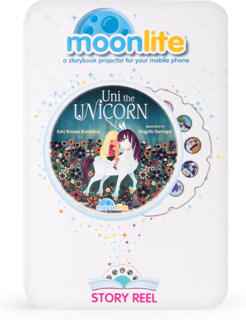 Moonlite Storybook Reels for Flashlight Projector - Uni the Unicorn - Single Reel Pack for Kids 12 Months and Up