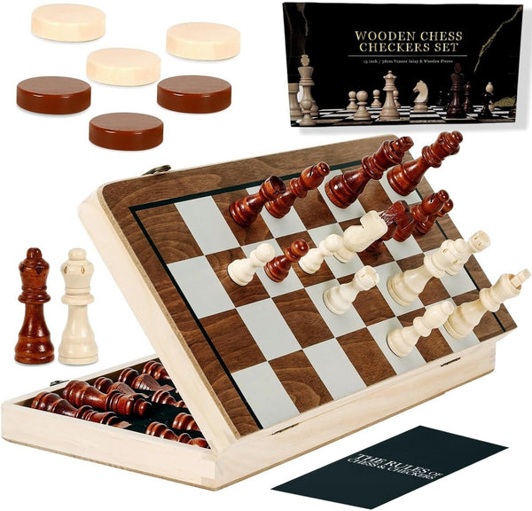 Chess Board Sets, 15 Inch Magnetic Chess Set for Adults & Kids,
