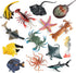 21Pcs, Sea Animals Toys Figures Plastic Marine Creature Shark Fish Starfish Crab Lobster Octopus Seahorse Coral