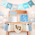 Vnysh 1/2 4PCS 6 Set 1/2 6 Birthday Boy Half Birthday Decorations Khaki Month Party with Way to One Banner, Halfway