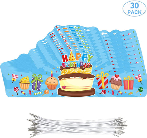 Fancy Land Birthday Crowns for Kids, Die-Cut Blue Crowns for Classroom Family Birthday Party Supplies (30)