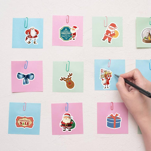 2023 Christmas Stickers, 100Pcs Vinyl Waterproof Holiday Party Stickers for Computer, Luggage, Stationery, Greeting