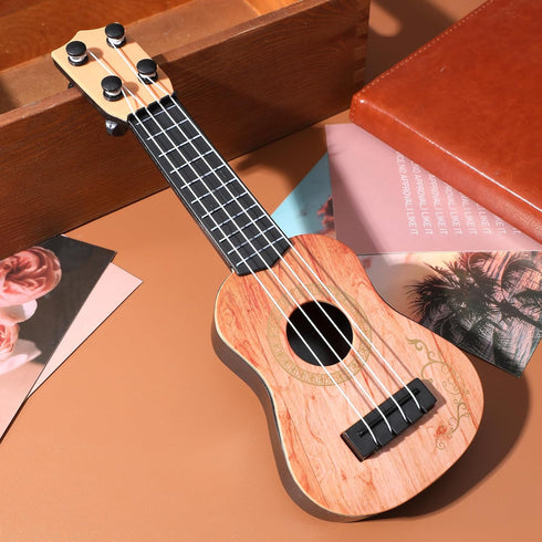 Toddmomy Kids Ukulele Toys - Plastic Ukulele Guitar Musical Instrument for Beginners, Light Brown
