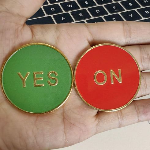 Decision Maker Coin - Yes No Decision Coin, Lucky Coin, Flipping Challenge Coin, Premium Metal Collectible Divination