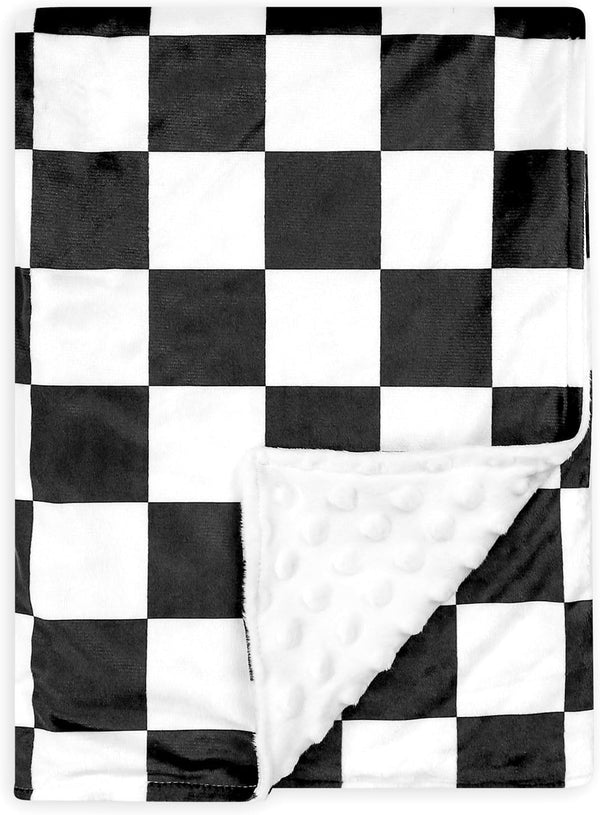 DILIMI Baby Blanket, Soft Warm Newborn Toddler Minky Plush Dot Blanket for