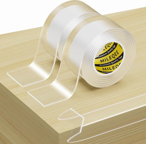 MILEQEE 2Pack Clear Edge Protector Strip, 1.57in x 3.28FT(6.56FT Total), Sharp Edge Wrap
