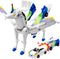 Intoypad Unicorn Collision Transforming Cars Toy for Girls Boys, 2 Magnetic Cars