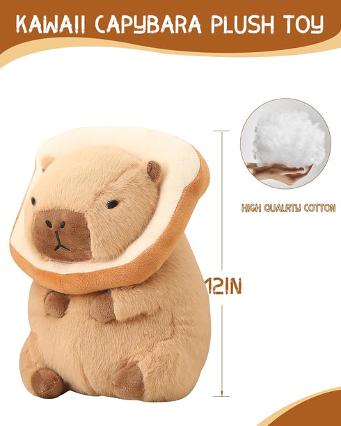 Bestsea 12 inch Cute Capybara Plush Soft Capybara Plushie Pillow with Kawaii Capybara Stuffed Animals Toy for Kids