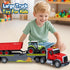 3 4 5 6 7 21" Bstoyder Toddler Boy Toys for Years Kids, Semi Flatbed Truck Toy with a Farm Truck, Friction Powered