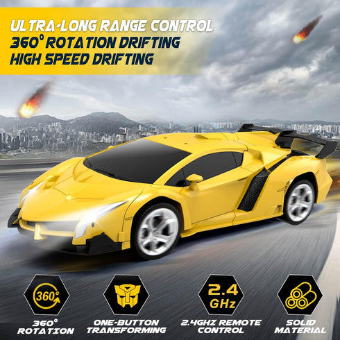 Dolanus Remote Control Car, Transform Robot RC Cars for Ages 5-12, Kids Toys, Birthday Gifts for Boys