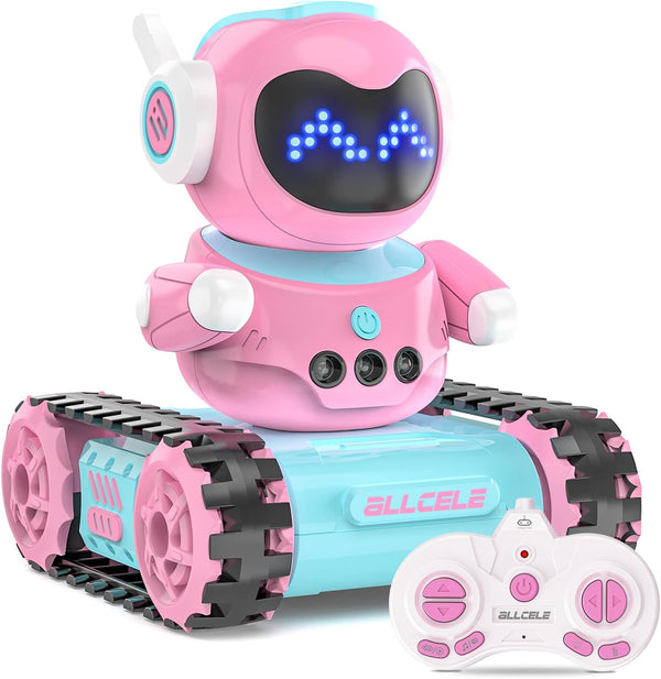 ALLCELE LED RC Robot Toys for Girls with Programming, Music, Demo and