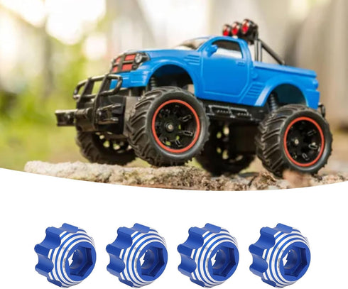 VBESTLIFE RC Wheel Hex Adapters, Aluminum Alloy 8x32 to 17mm for 8x32 3.8in Wheels Electric Car Truck (Blue)