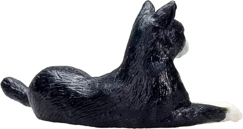 MOJO Black and White Lying Cat Toy Figure