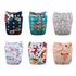 6pcs+ 6pcs 6YDG08 babygoal Reusable Cloth Diapers for Girls, Adjustable Washable Nappy Microfiber Inserts+One Wet Bag
