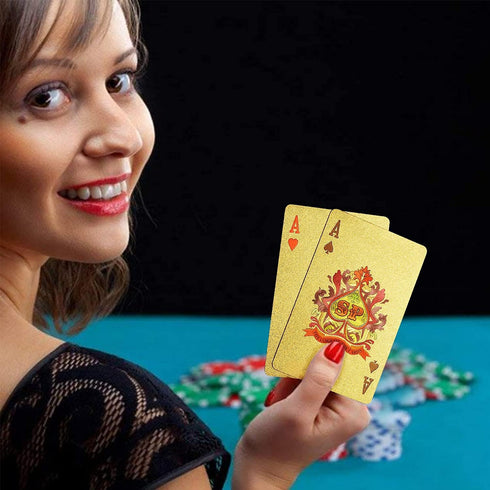 EAY Gold Waterproof Playing Cards - Perfect for Parties and Outdoor Fun