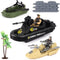 deAO Military Vehicles Set - Combat Boat Toy with 2 Army Men