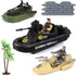 deAO Military Vehicles Set - Combat Boat Toy with 2 Army Men