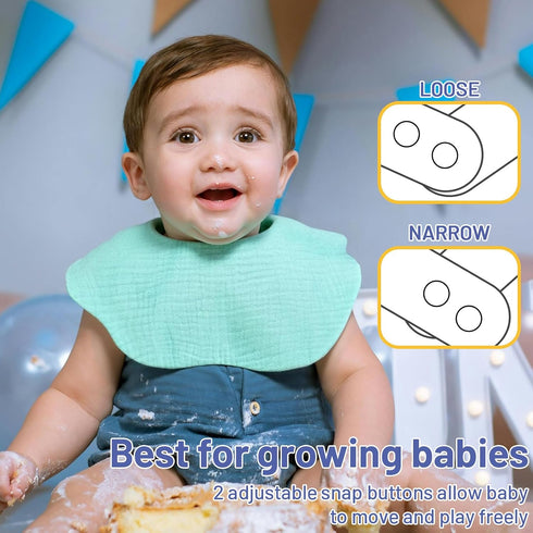 Muslin Cotton Baby Bibs for Teething and Drooling - Unisex