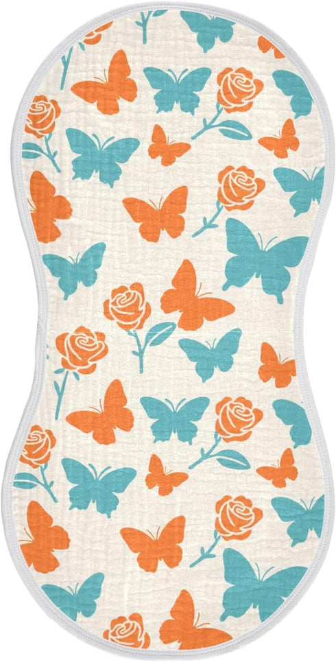 decor gift Cotton Burp Cloths Large Soft Touch Trendy Blue Orange Rose Flower Butterfly