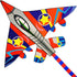 58" Fighter Plane Kite for Kids & Adults, Easy to Fly, with Reel and 200ft String by HONBO
