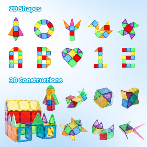 Crenova Magnetic Tiles Kids Toys, 40PCS Magnetic Blocks Building Toys for Toddler Educational Games