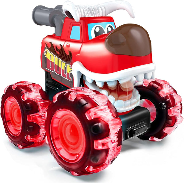 stargo - Bull Monster Truck Toy - Light Up Chomping Pull Back Truck