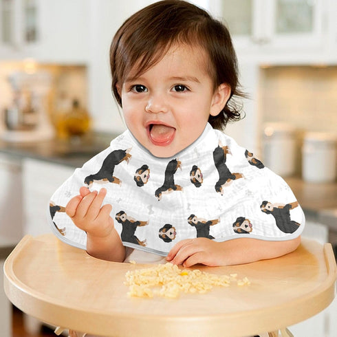 1 Pack vvfelixl Burp Cloths Bernedoodle Dog for Baby Boy Girls Baby Washcloths Burp Rags