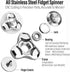 FREELOVE Metal Fidget Spinner for Adults, Stainless Steel Heavy Spinning Toys, Small Mini Fox Hand Gyro, Silver